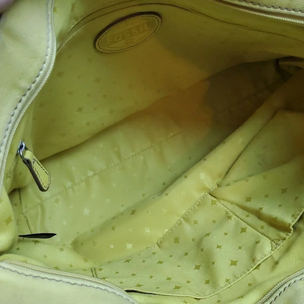 Fossil Y2K yellow vintage tote bag